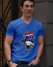 Load image into Gallery viewer, Eagle Giant Scratch USA Flag Gift For Women Guys V-Neck
