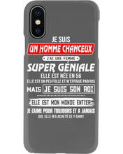 Load image into Gallery viewer, Je Suis Un Homme Chanceux J'ai Line Femme Custom Design Je Suis Son Roi Phone case
