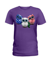 Load image into Gallery viewer, Lovely Phone Case Three Owl With US Flag Gift For Owl Lovers Ladies Tee
