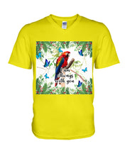 Load image into Gallery viewer, Scarlet Macaw With Butterflies I Am Always With You Gift For Lover Guys V-Neck
