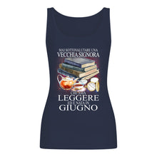 Load image into Gallery viewer, Mai Sottovalutare Una Vecchia Signore Che Ama Leggere Ed E Nata In Giugno Trending Ladies Flowy Tank
