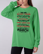 Load image into Gallery viewer, This Girl Has Fought A Thousand This Girl Was Born In March Unisex Long Sleeve
