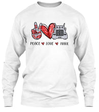 Load image into Gallery viewer, Peace Love Haul Trending Gift For Friends Unisex Long Sleeve
