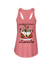 Load image into Gallery viewer, On A Dark Desert Highway Meaningful Gift For Dog Lovers Ladies Flowy Tank
