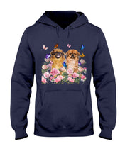 Load image into Gallery viewer, Pekingese With Peonies Gift For Dog Lovers Hoodie

