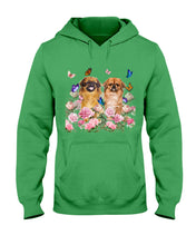 Load image into Gallery viewer, Pekingese With Peonies Gift For Dog Lovers Hoodie
