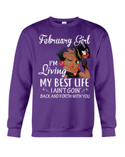 Load image into Gallery viewer, Betty Boop February Girl Living My Best Life Birthday Meaningful Gift Sweatshirt
