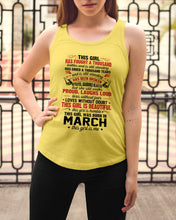 Load image into Gallery viewer, This Girl Has Fought A Thousand This Girl Was Born In March Ladies Flowy Tank

