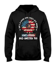 Load image into Gallery viewer, Good Girl Loves Her Mama Loves Jesus and America Too Design Hoodie
