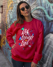 Load image into Gallery viewer, Butterfly Live Laugh Love Gift For Lover Sweatshirt
