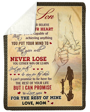 Load image into Gallery viewer, You Either Win Or Learn Shadow Of Mom And A Boy Mama Gift For Son Sherpa Blanket
