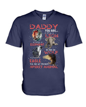 Load image into Gallery viewer, Daddy You Are As Strong As Lion Trending Gift For Animal Lovers Guys V-Neck
