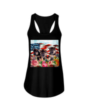Load image into Gallery viewer, American Flag Sky Flower German Shepherd Gift For Dog Lovers Ladies Flowy Tank
