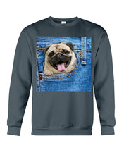 Load image into Gallery viewer, baby Pug In Denim Pocket Gift For Dog Lovers Sweatshirt
