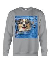 Load image into Gallery viewer, Australian Shepherd In Denim Pocket Gift For Dog Lovers Sweatshirt
