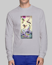 Load image into Gallery viewer, Humming Birds Flower Unique Custom Design Unisex Long Sleeve
