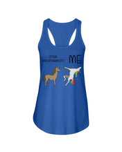Load image into Gallery viewer, Funny Difference Between Me And Other Psychotherapists Unicorn And Horse Ladies Flowy Tank
