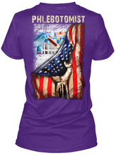 Load image into Gallery viewer, Philebotomist American Flag Special Custom Design Personalized Job Gift Ladies Tee
