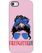 Load image into Gallery viewer, Firefighter Make You Life Safe Lady With Blue Ribbonhead Gift For Women Phone case
