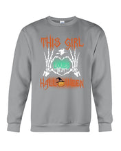 Load image into Gallery viewer, This Girl Loves Halloween Gift For Girls Sweatshirt
