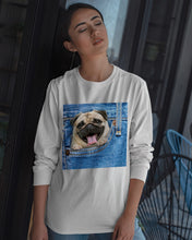 Load image into Gallery viewer, baby Pug In Denim Pocket Gift For Dog Lovers Unisex Long Sleeve
