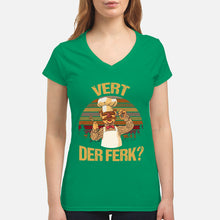 Load image into Gallery viewer, Vert Der Ferk Retro Vintage Gift For Cook Lovers Ladies V-Neck
