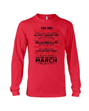 Load image into Gallery viewer, This Girl Has Fought A Thousand This Girl Was Born In March Unisex Long Sleeve
