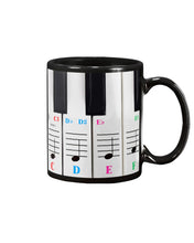 Load image into Gallery viewer, Piano C D E F Black And White Gift For Music Lovers Mug
