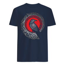 Load image into Gallery viewer, Raven Viking Culture Celtic Design Gray And Red Guys Tee
