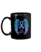 Load image into Gallery viewer, You Matter Ribbon Awareness With Angel Wings Mug
