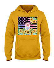 Load image into Gallery viewer, Pig America Flag Sunflower Special Custom Design Hoodie
