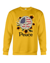 Load image into Gallery viewer, Peace Sign Sunflower Birthday Gift For Girls Sweatshirt

