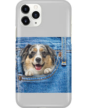 Load image into Gallery viewer, Australian Shepherd In Denim Pocket Gift For Dog Lovers Phone case
