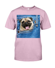 Load image into Gallery viewer, baby Pug In Denim Pocket Gift For Dog Lovers Guys Tee
