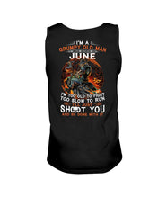 Load image into Gallery viewer, Grumpy Old Man June Too Slow To Run Birthday Meaningful Gift Unisex Tank Top
