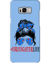Load image into Gallery viewer, Firefighter Make You Life Safe Lady With Blue Ribbonhead Gift For Women Phone case
