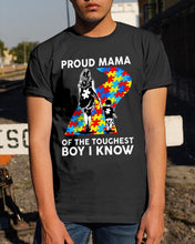 Load image into Gallery viewer, Proud Mama Of The Touchest Boy I Know Autism's Day Gift Guys Tee
