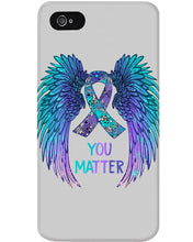 Load image into Gallery viewer, You Matter Ribbon Awareness With Angel Wings Phone case
