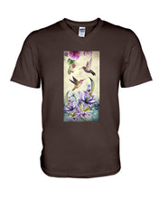 Load image into Gallery viewer, Humming Birds Flower Unique Custom Design Guys V-Neck
