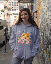 Load image into Gallery viewer, Peonies Garden Butterflies Pomeranian Gift For Dog Lovers Hoodie
