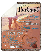 Load image into Gallery viewer, Gift For Husband Sea Turtle On Beach You Make Me A Better Person Sherpa Blanket
