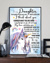 Load image into Gallery viewer, Cute Unicorn Mom Gift For Daughter My Love Will Follow You Vertical Poster
