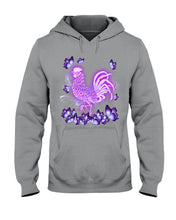 Load image into Gallery viewer, Chicken Purple Butterflies Gift For Chicken Lovers Hoodie
