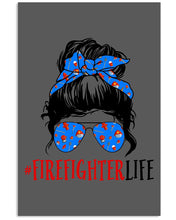 Load image into Gallery viewer, Firefighter Make You Life Safe Lady With Blue Ribbonhead Gift For Women Vertical Poster
