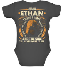 Load image into Gallery viewer, Custom Name Gift I Have Three Sides As An Ethan Baby Onesie
