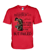 Load image into Gallery viewer, I’m A Daughter Of God Who Was Born In September Trending Gift For Birthday Guys V-Neck

