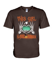 Load image into Gallery viewer, This Girl Loves Halloween Gift For Girls Guys V-Neck
