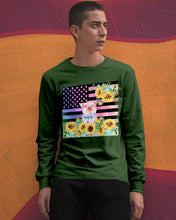 Load image into Gallery viewer, Pig America Flag Sunflower Special Custom Design Unisex Long Sleeve

