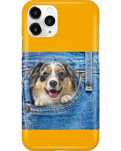 Load image into Gallery viewer, Australian Shepherd In Denim Pocket Gift For Dog Lovers Phone case
