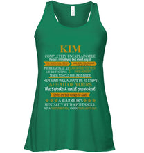 Load image into Gallery viewer, Kim Custom Name Gift A Warrior's Mentality With A Poet's Soul Ladies Flowy Tank
